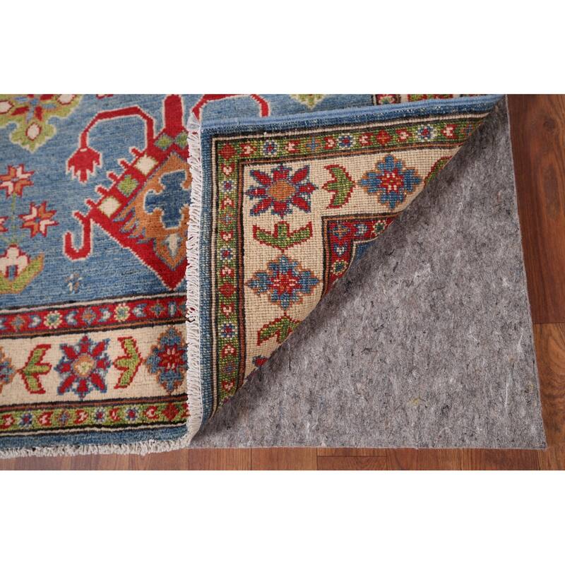 Light Blue Kazak Accent Rug Handmade Wool Carpet - 3'3" x 5'1"
