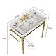 preview thumbnail 15 of 13, 36 in. Ceramic Single Bowl Console Sink and Gold Legs Combo with One Towel Bar and 3 Faucet Holes