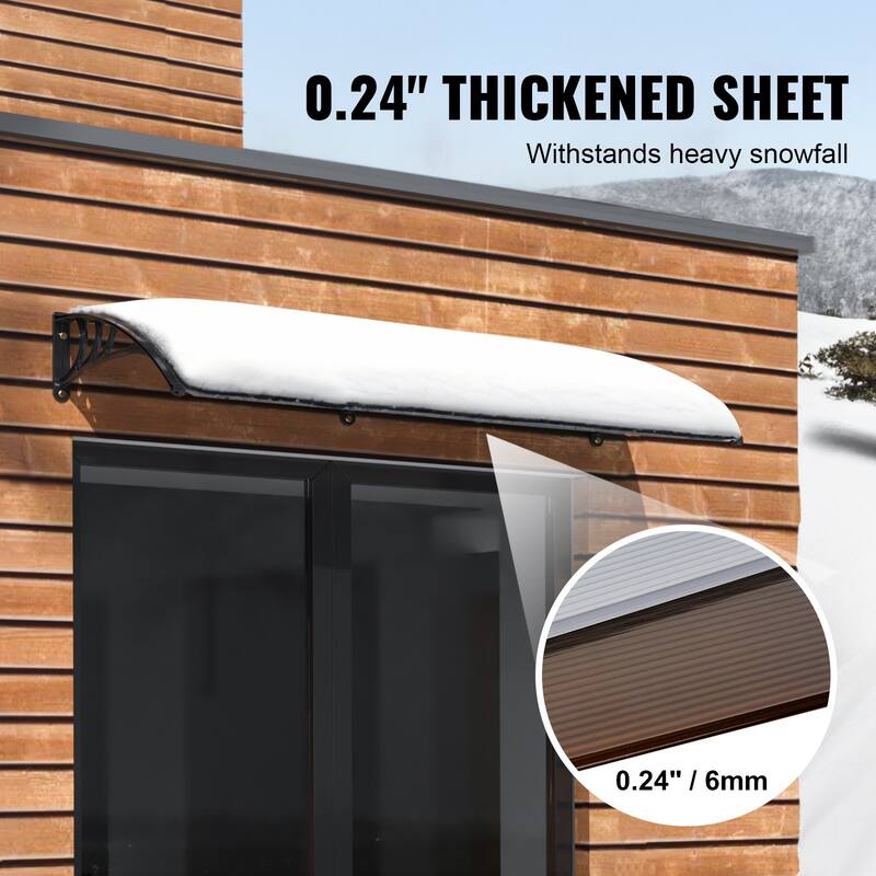Transparent PC Sheet Entry Door Outdoor Window Awning with Aluminum Connector