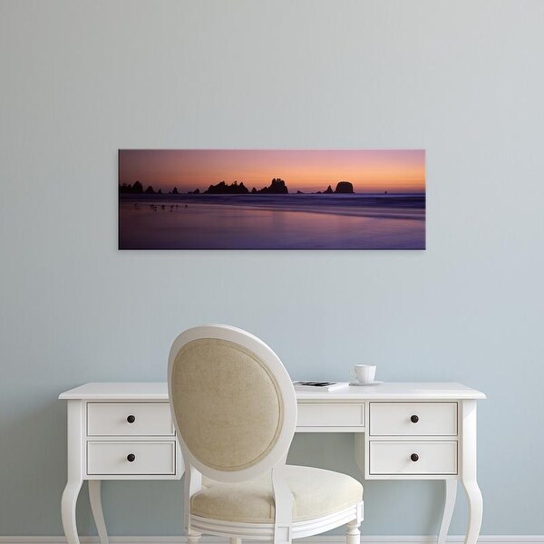 Easy Art Prints Panoramic Images's 'Stack rocks at dusk, Point Of Arches, Olympic National Park, Washington' Canvas Art