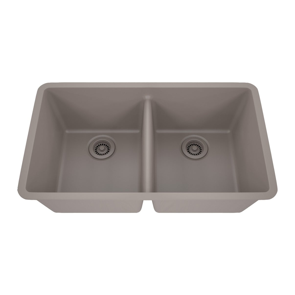 Lexicon Double Bowl 50/50 Undermount Granite Kitchen sink Galaxy Concrete - 19" W x 32" L x 9.75" H