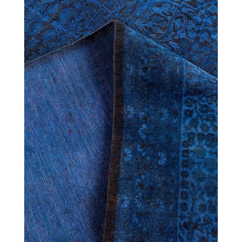 Fine Vibrance One-of-a-Kind Hand-Knotted Area Rug - Blue, 9' 1" x 11' 9" - 9' 1" x 11' 9"