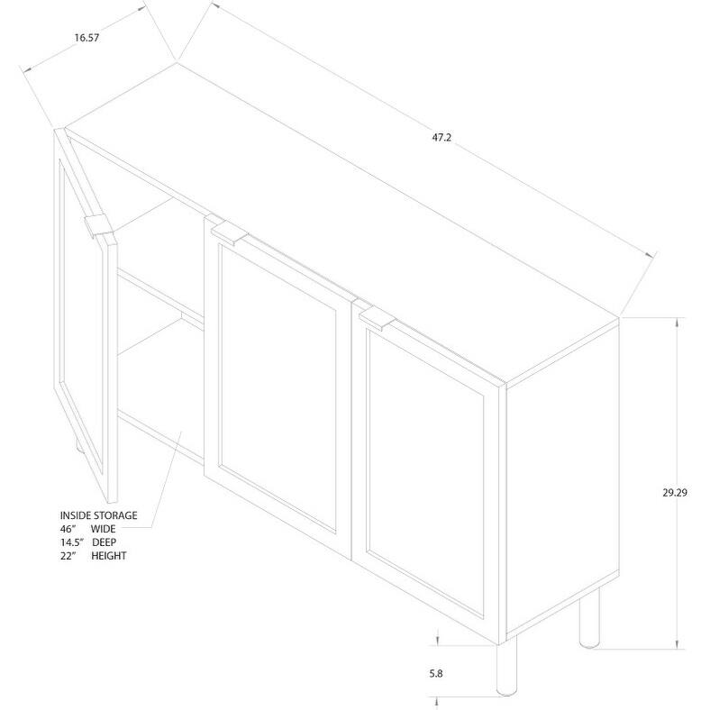 Orre 3 Door Cabinet -Brown