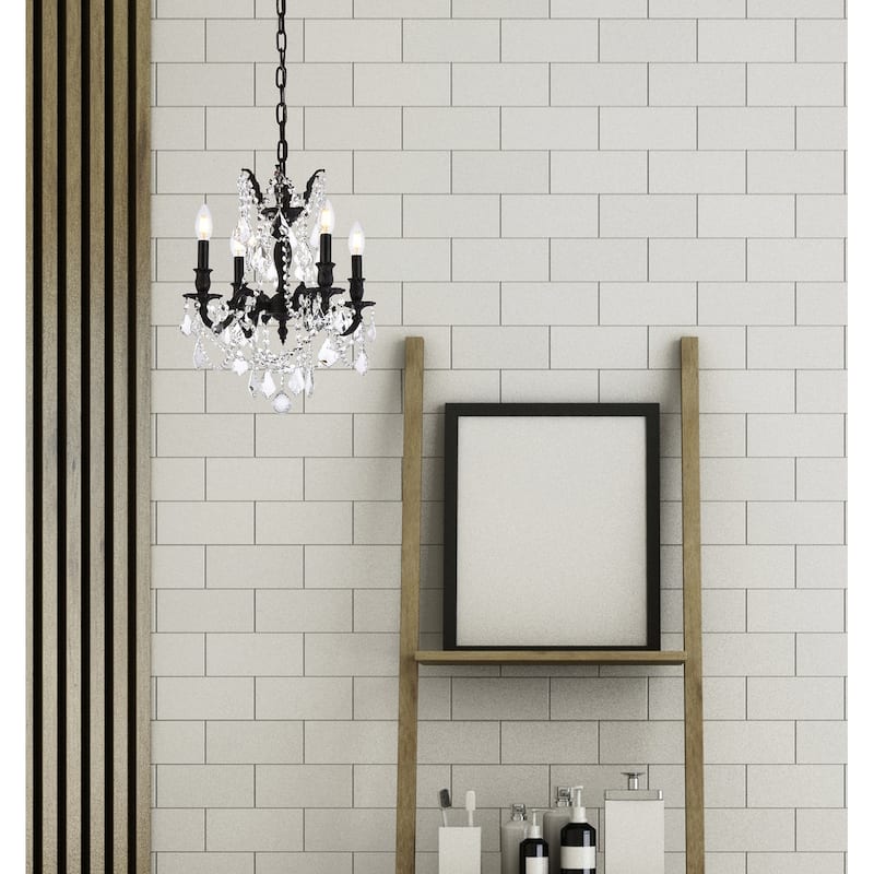 Somette Zurich 4-light Royal Cut Crystal and Dark Bronze Chandelier