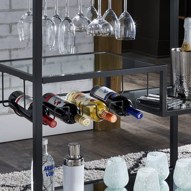 Metropolitan Mirrored Glass Top Metal Bar Cart by iNSPIRE Q Bold On