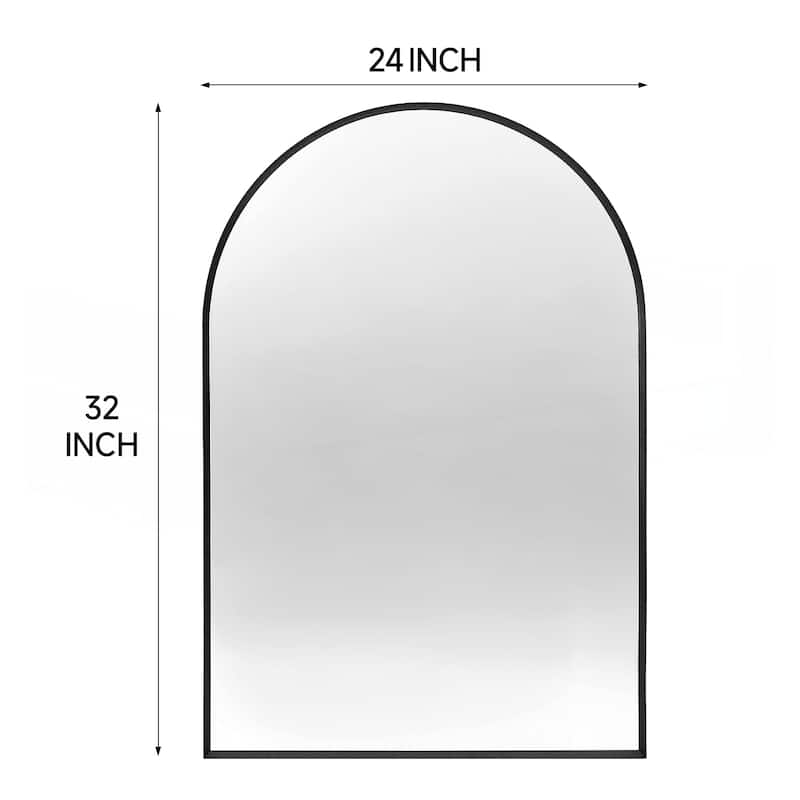 24x32 Inch Metal Framed Arched Bathrrom Mirror