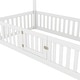 preview thumbnail 8 of 6, Twin Size Wood House Bed with Fence and Door