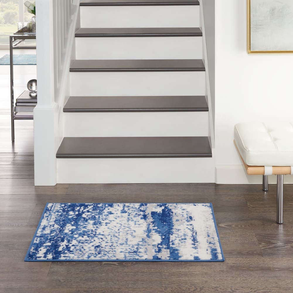 Nourison Whimsicle Modern Abstract Ivory Navy Area Rug