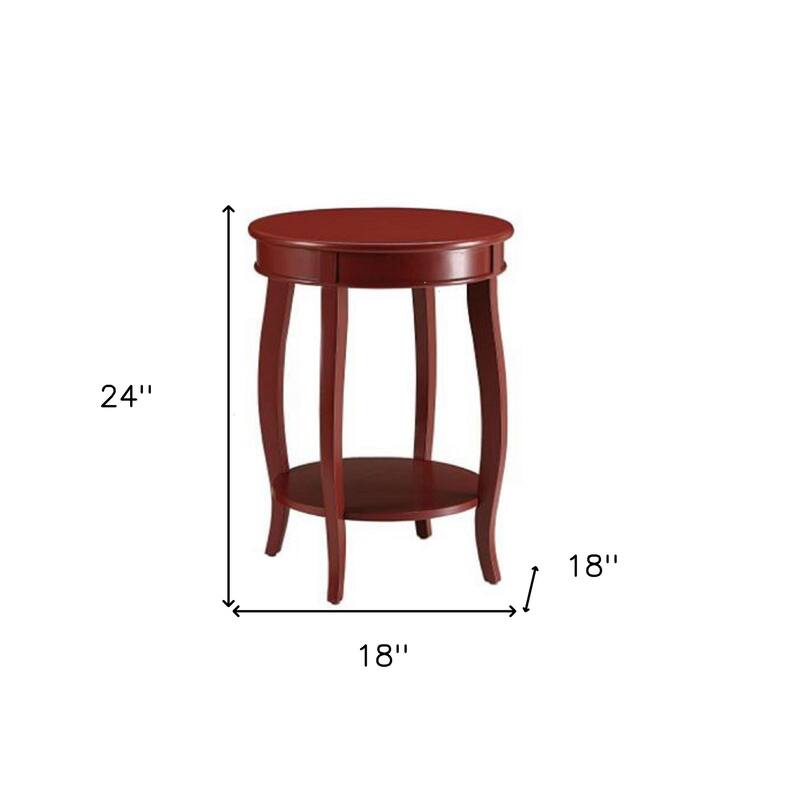 Versatile 24-Inch Solid Wood Round End Table with Shelf Perfect for Bedroom or Living Room - 24" H x 18" W x 18" D