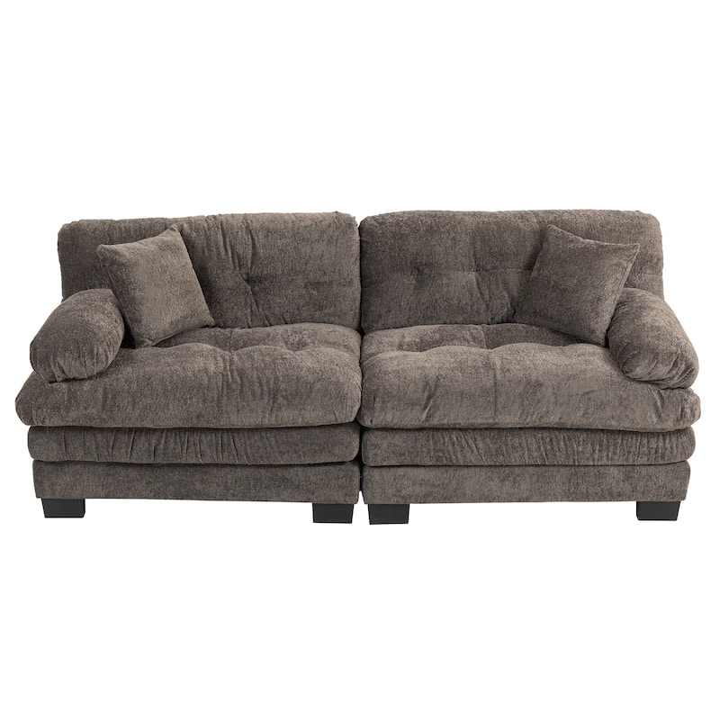 84" Upholstered 3-Seater Sofa with Memory Foam & Comfort Pillows