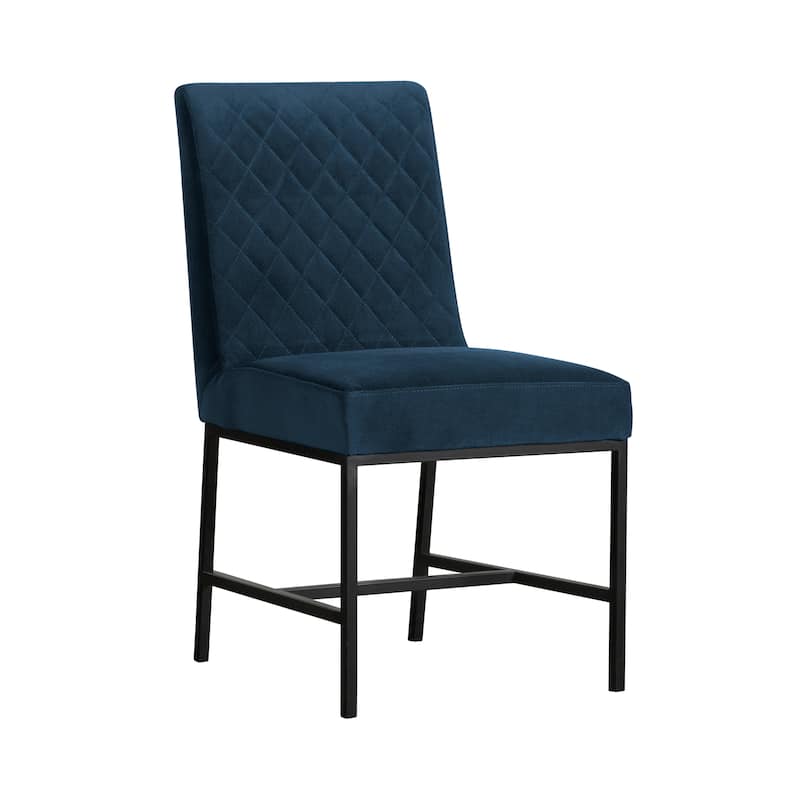 Napoli Velvet and Black Leg Modern Accent Dining Chair- Set of 2