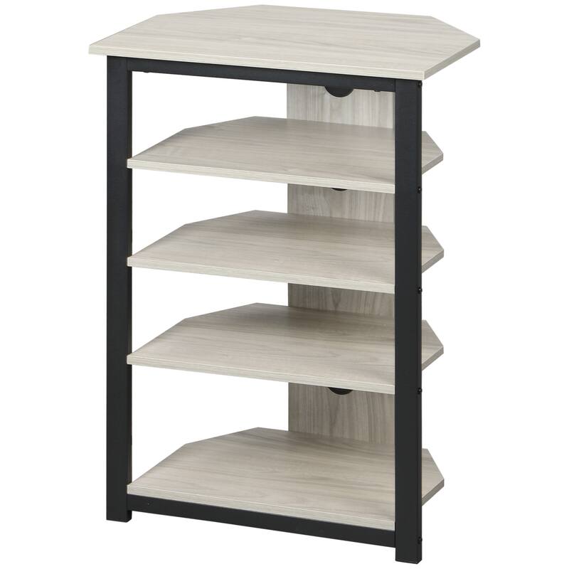 23.5" TV Stand with Storage Shelves and Steel Frame for Under 29 Inch TVs
