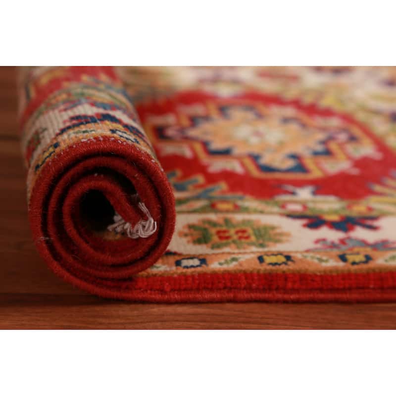 Red Kazak Oriental Accent Foyer Rug Handmade Traditional Wool Carpet - 2'0"x 3'0" - 2'0"x 3'0" - Red