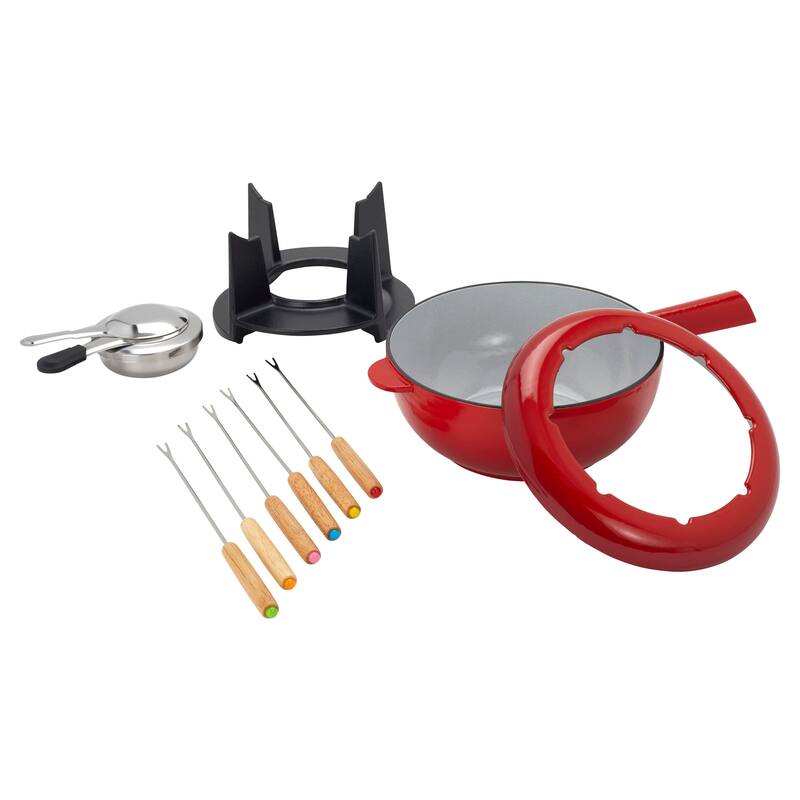 ZWILLING 8-in Fondue Pot Set with 6 Forks, For Chocolate, Caramel, Cheese, Sauces and More - 8-inch