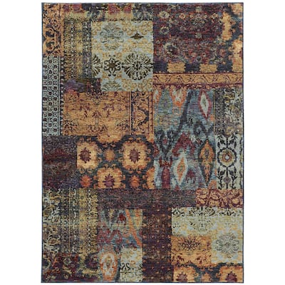 Style Haven Adalynn Patchwork Ikat Area Rug