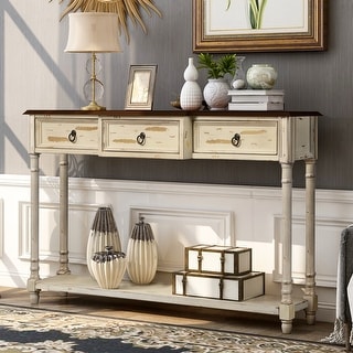 Console Table Sofa Table with Drawers for Entryway with Projecting ...