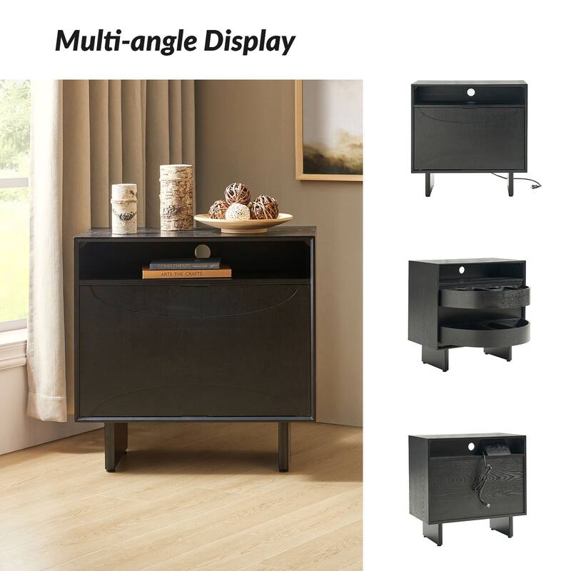 Faustus Modern 28"Tall Nightstand Set of 2 with Drawers by HULALA HOME