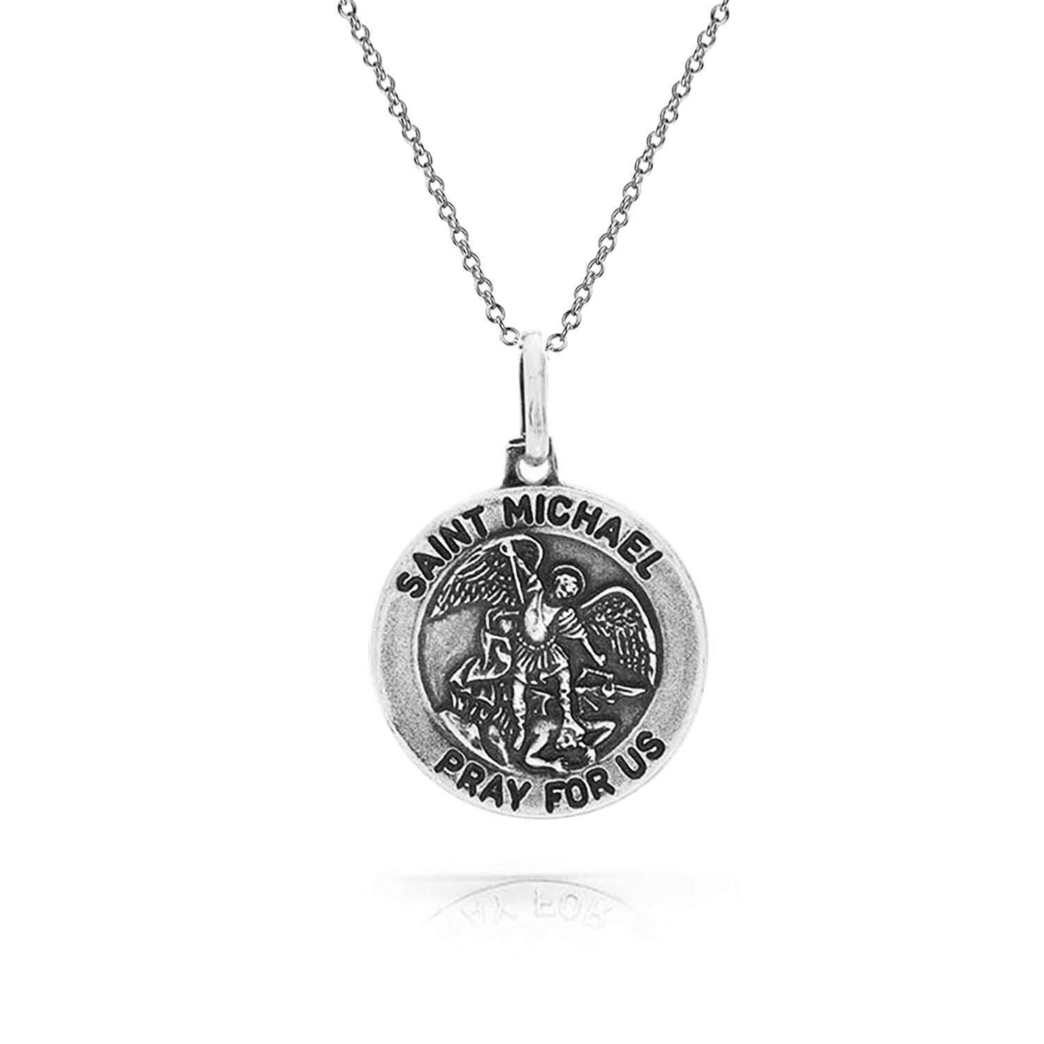 platinum st michael pendant