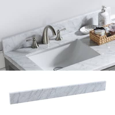 36 in. Marble Backsplash in Carrara White