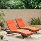 preview thumbnail 13 of 61, Salem Outdoor Wicker Lounge with Water Resistant Cushion (Set of 2) by Christopher Knight Home Multibrown + Orange