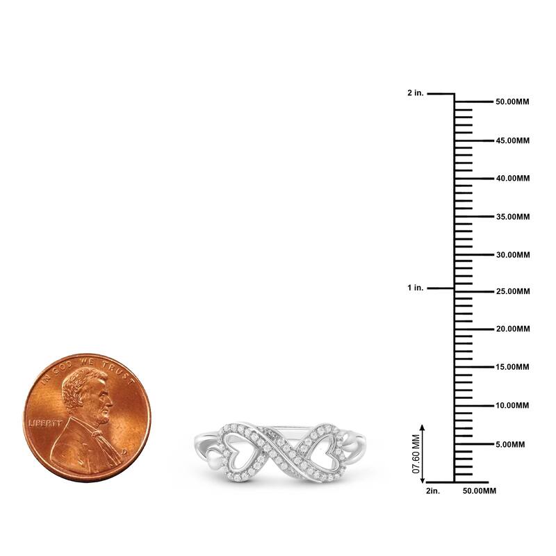 1/8ct TDW Diamond Infinity Heart Promise Ring in 10K Gold for Women