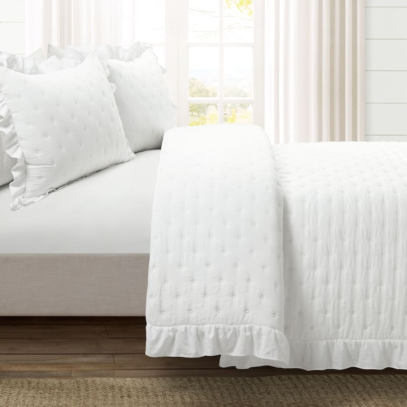 Lush Decor Reyna Ruffle Reversible Oversized Quilt Set