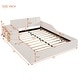 preview thumbnail 3 of 95, Velvet Grounded Bed Mother & Child Bed Platform Slat Bed Frame with Little Round Stool and Bedside Desk for Growing Child