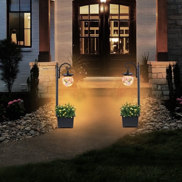 C Cattleya Integrated LED Solar Outdoor Post Light with Planter