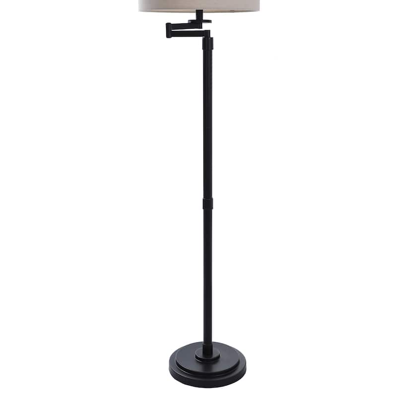 StyleCraft Madison Bronze Floor Lamp - Beige Hardback Fabric Shade