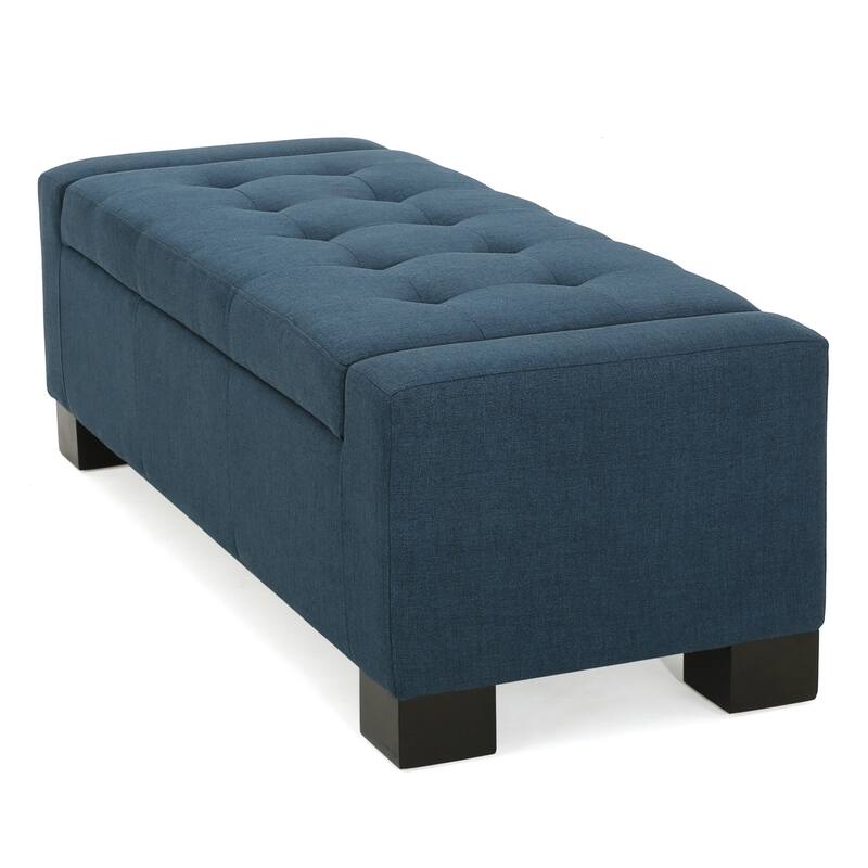 Storage Bench Upholstered Seat, End of Bed Bench Ottoman