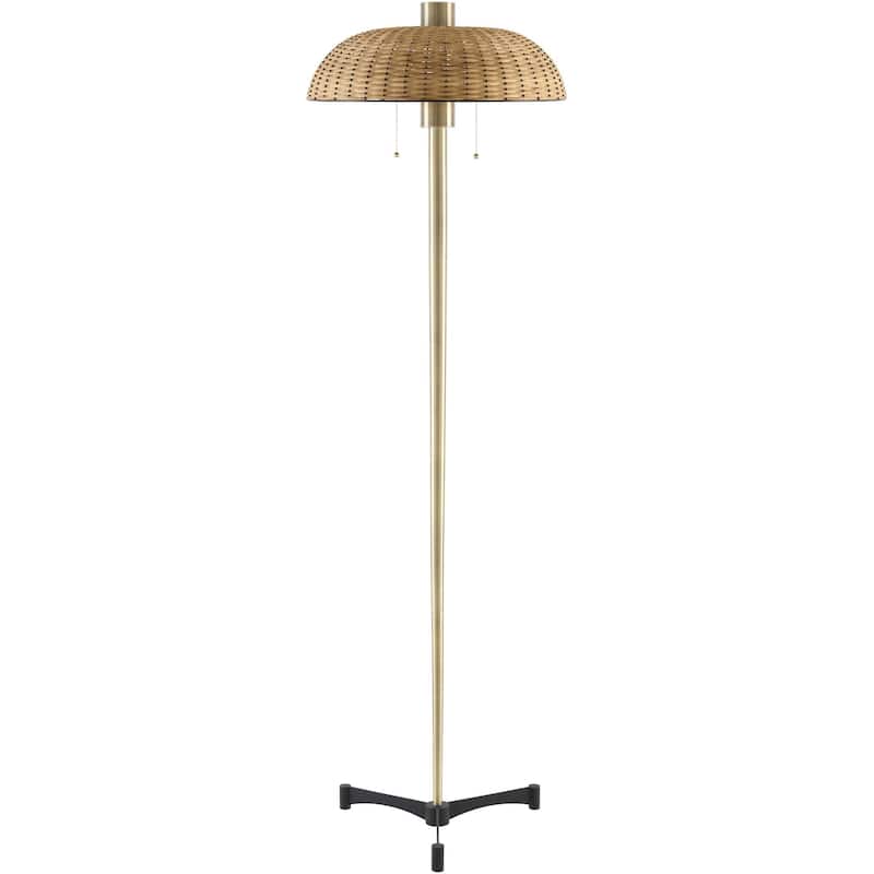 Livabliss Tifu Traditional Accent Floor Lamp - 66"H x 20"W x 20"D - Brass