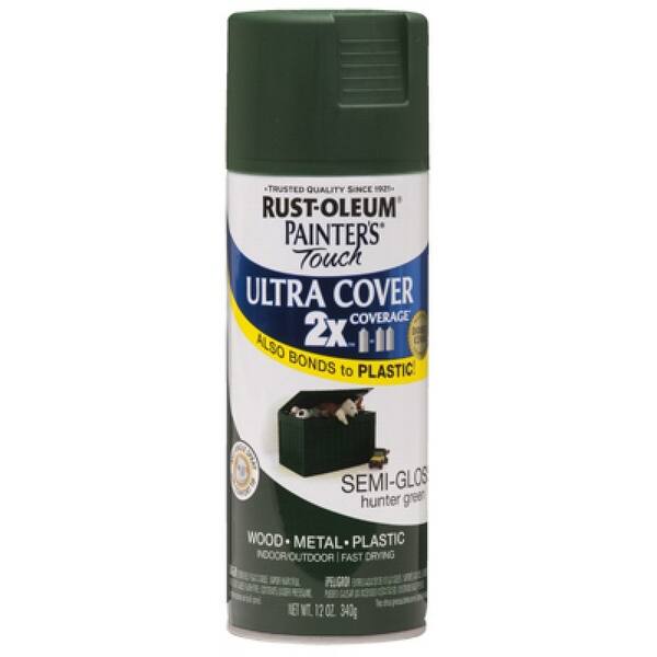 Rust Oleum Painters Touch 2x Semi Gloss Spray Paint 12 Oz Hunter Green On Sale Overstock 25549113
