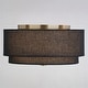 preview thumbnail 11 of 9, Burnaby Gold Brass Mid-Century Modern Semi Flush Mount Ceiling Light Black Linen Drum Shade