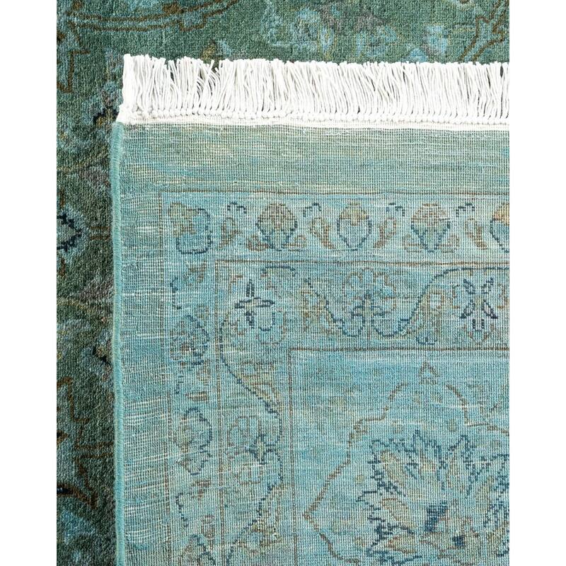 Overton Hand Knotted Wool Vintage Inspired Modern Contemporary Overdyed Gray Area Rug - 9' 2" x 11' 10"