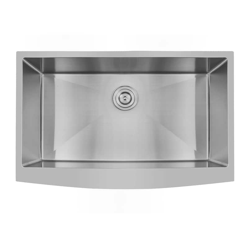 Undermount Single Bowl 18 Gauge Stainless Steel in Silver Kitchen Sink - 32'' x 18''