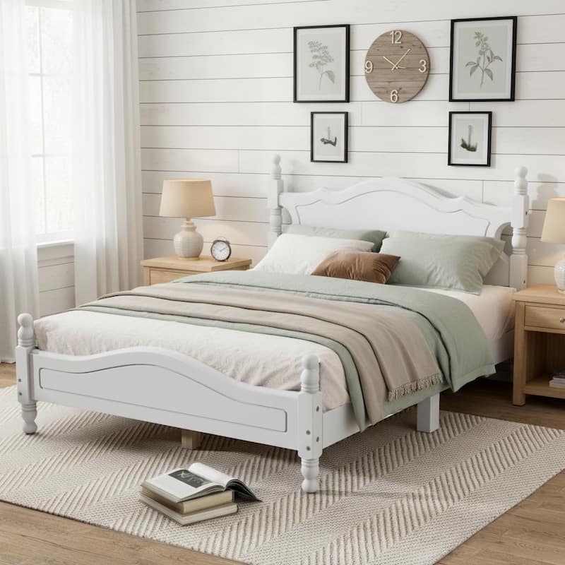 Solid Wood Platform Bed Frame by Harper&Bright Designs