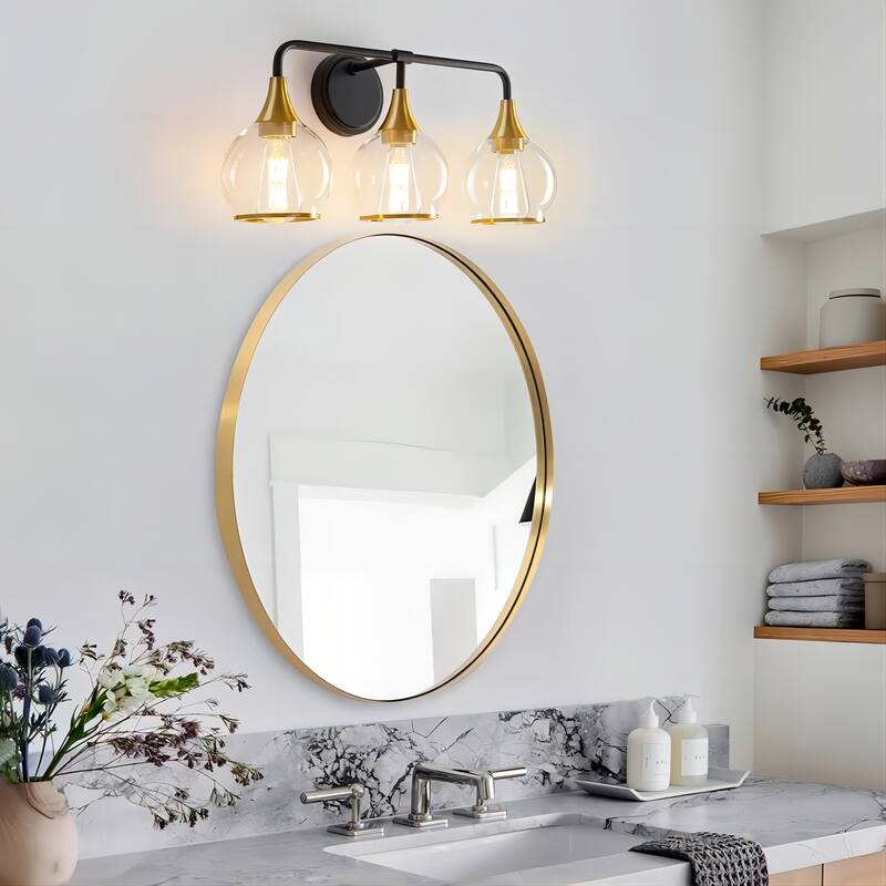 Modern Vanity Lights Dimmable Bathroom Light Fixtures with Glass Shade