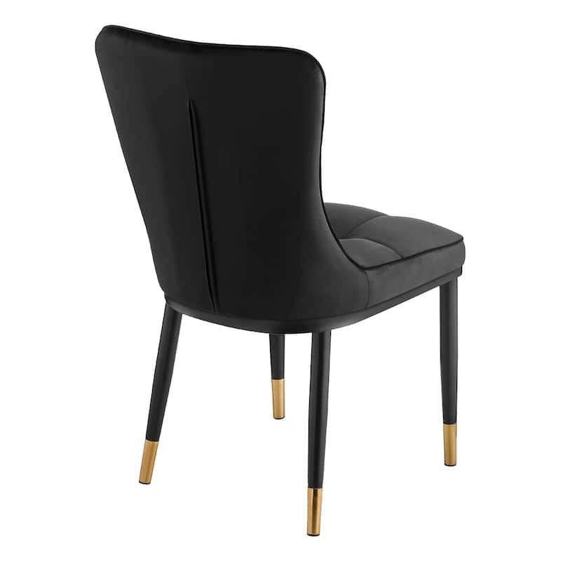 Velvet Upholstered Dining Chairs with Metal Legs, Set of 2/4 - 35.8"H x 18.9"W x 23.2"D