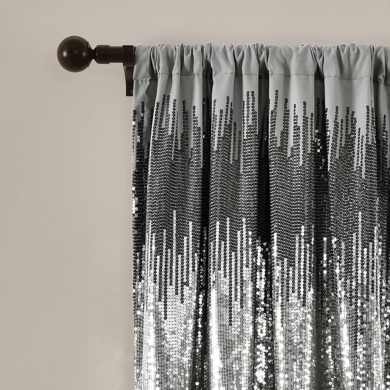 Lush Decor Shimmer Sequins Window Curtain Panel Pair - 84" x 42" - 84" x 42"