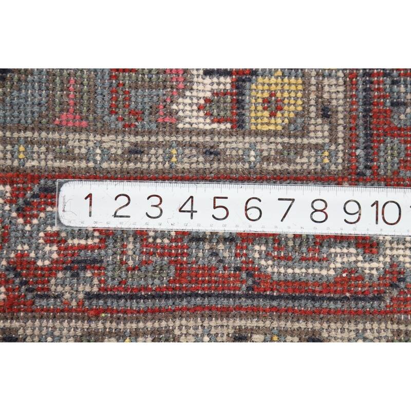 Hand Knotted Oriental 100% Wool Carpet Traditional Medallion Navy Blue & Blues Heriz (serapi) Area Rug - 4' 11'' X 3' 0''