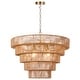 preview thumbnail 4 of 17, Dimmable 8-Light Hand-Woven Rattan Tiered Chandelier Brown