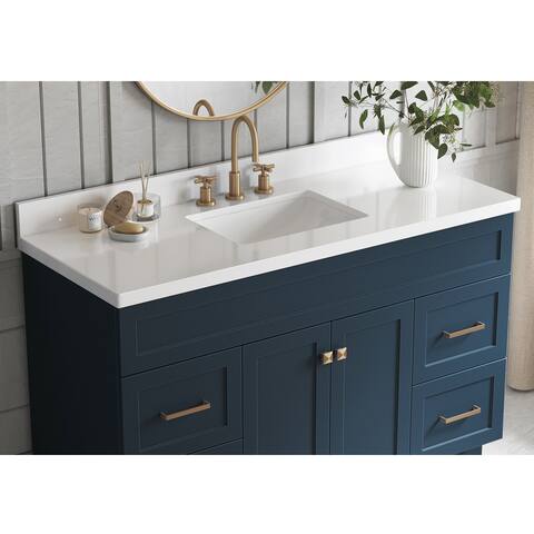 YASINU 60 inch Single Sink White Quartz Vanity Top(Not include cabinet)