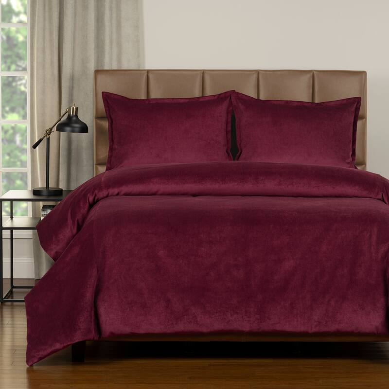 Mixology Padma 4-piece Duvet Cover and Insert Set - Wine - King