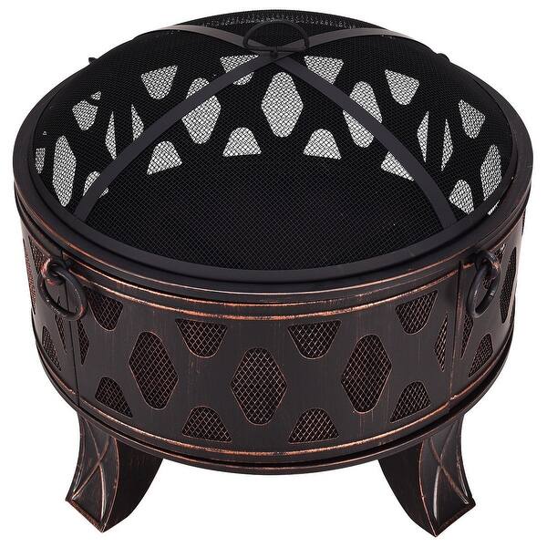Shop Costway 28 Outdoor Fire Pit Bbq Portable Camping Firepit