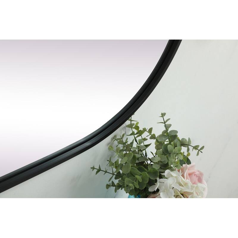 Indigo Home Metal Frame Oval Mirror 24x48 Inch