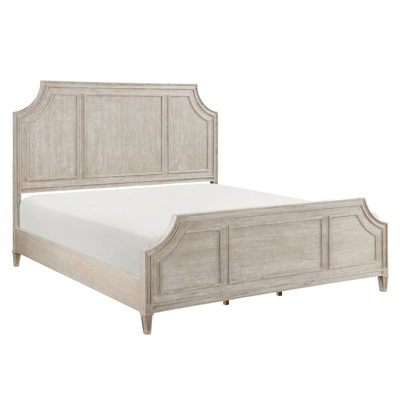 Modern Traditional Bed 1pc Light Brown Finish