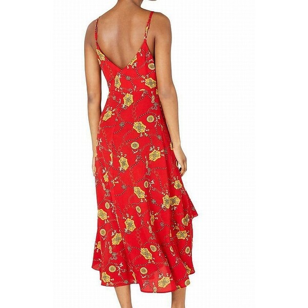 red cami midi dress