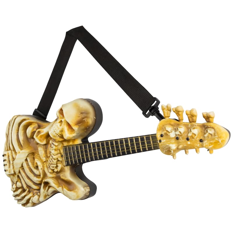 Lighted Rockin' Skeleton Guitar with Sound Halloween Decoration - 22.75"