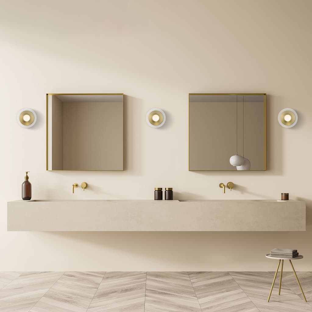 Litto 6 in. 1-Light Brushed Gold Modern Wall Sconce Light