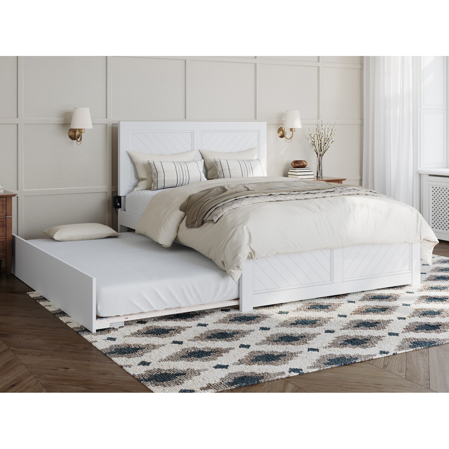 Canyon Full Platform Bed with Matching Footboard Full Trundle